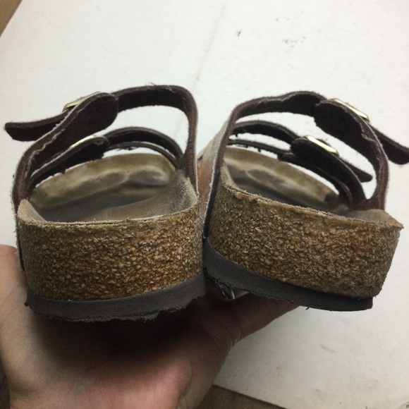 Birkenstock Florida Gold Snake Embossed 3 Strap Sandals Size 11 - Picture 4 of 12